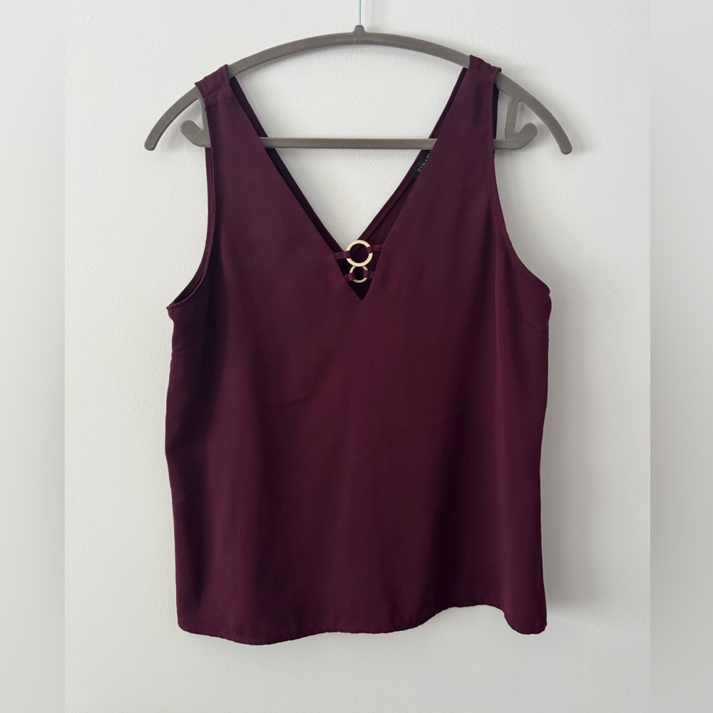 Dynamite V-Neck Tank with Gold Accents